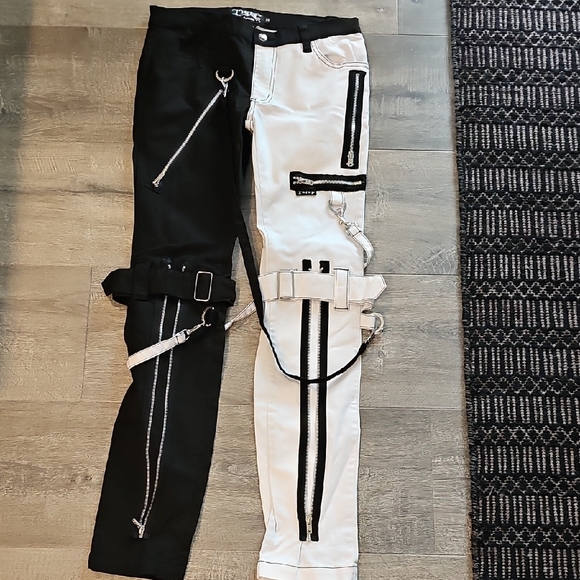 Tripp nyc Denim - SOLD Tripp NYC Unisex Black and White Bondage Pants 26/3